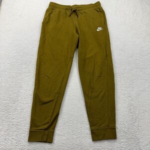 Nike Men Jogger Sweatpants Olive Green Size Medium Drawstring Logo